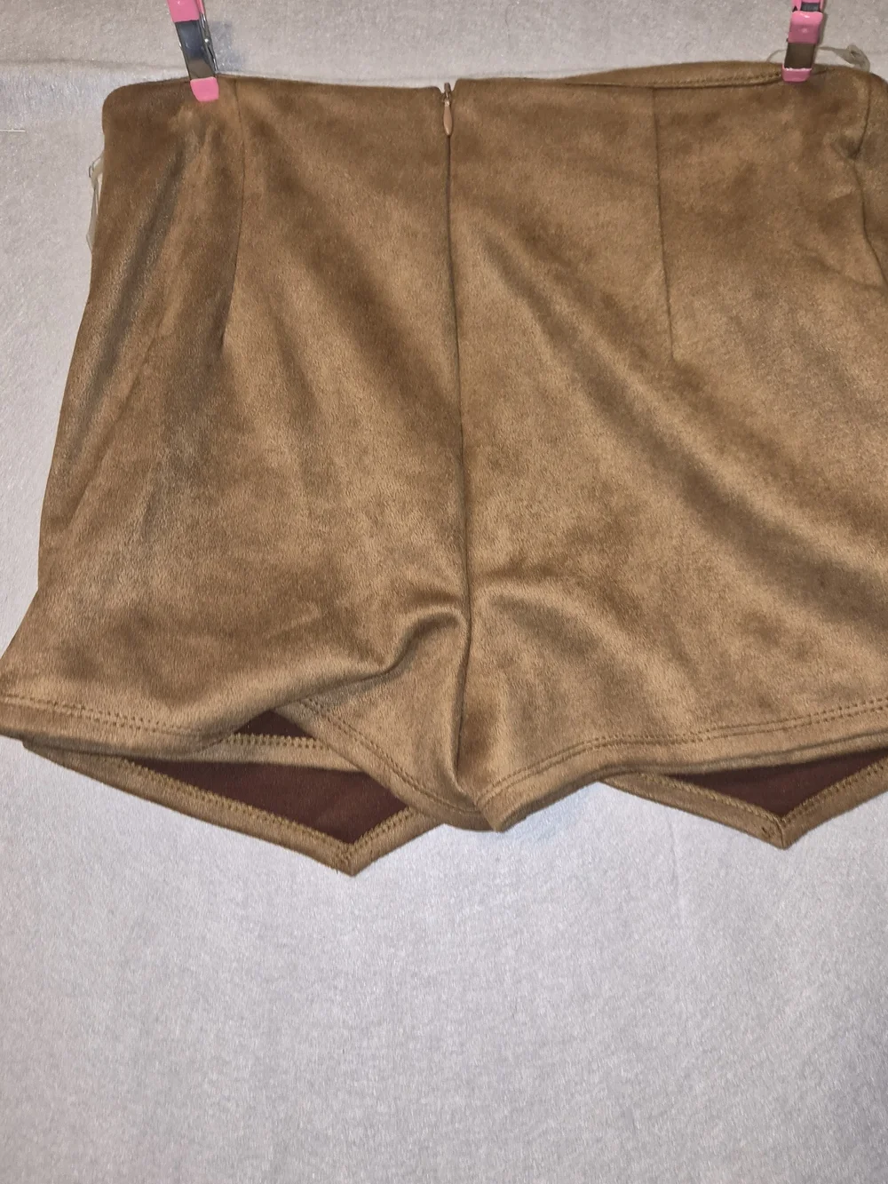 American Threads Brown Faux Suede Wrap Skort – Size Medium – NWT
